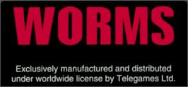 Top of cartridge artwork for Worms on the Atari Jaguar.