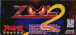 Top of cartridge artwork for Zool 2 on the Atari Jaguar.