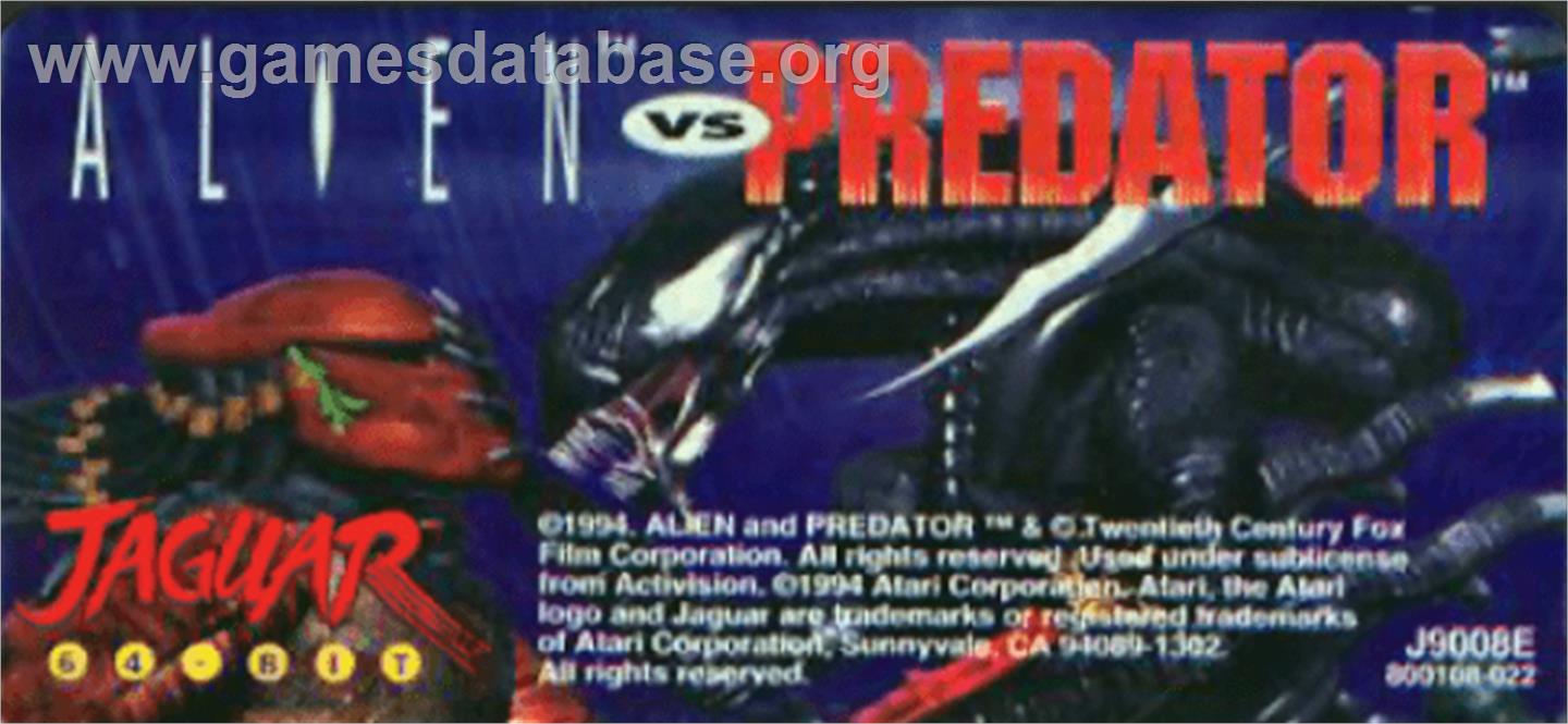 Aliens Versus Predator - Atari Jaguar - Artwork - Cartridge Top