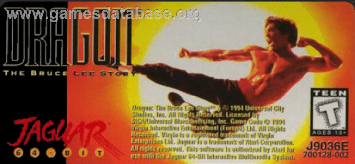 Dragon - The Bruce Lee Story - Atari Jaguar - Artwork - Cartridge Top