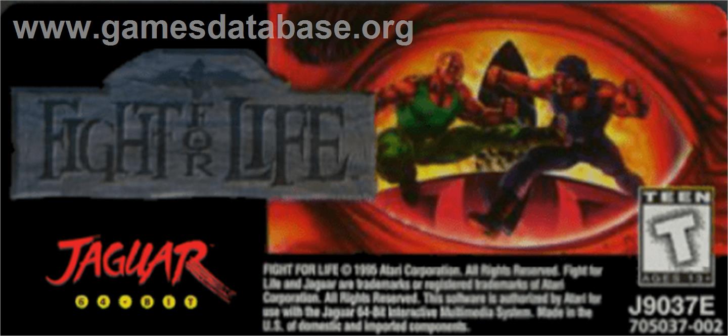 Fight For Life - Atari Jaguar - Artwork - Cartridge Top
