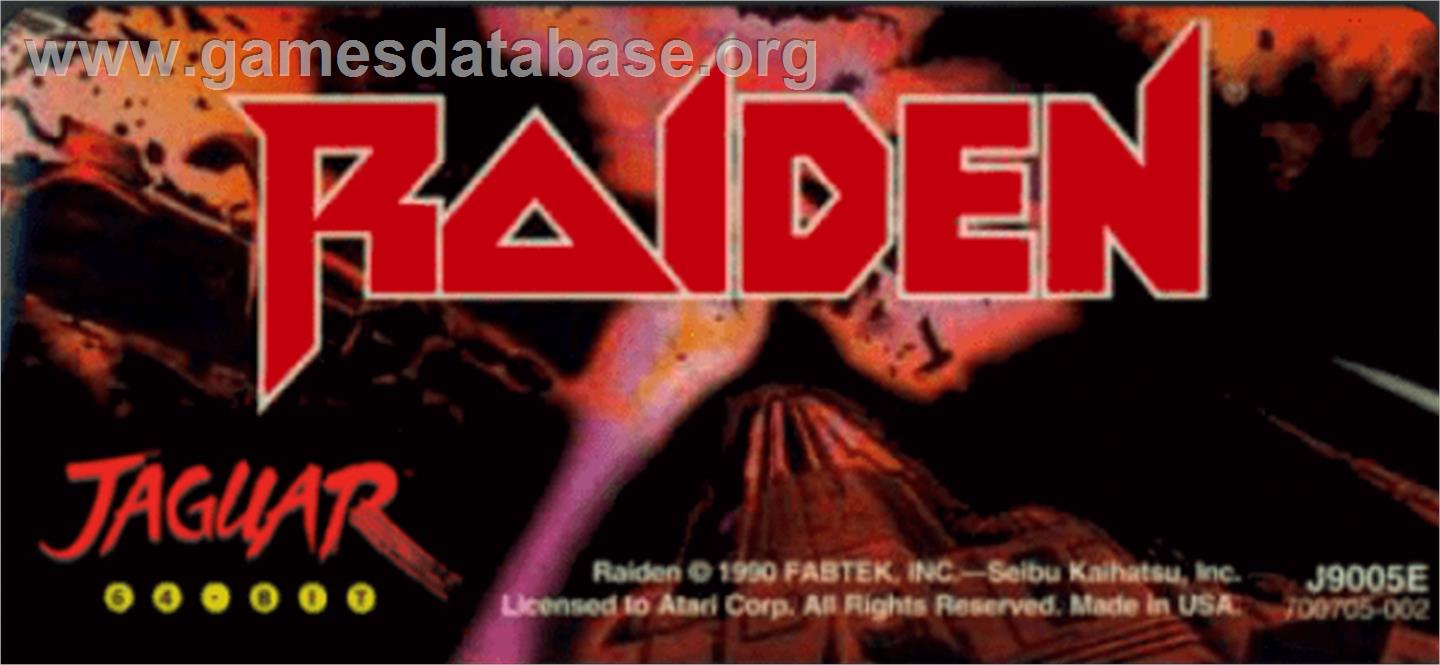 Raiden - Atari Jaguar - Artwork - Cartridge Top