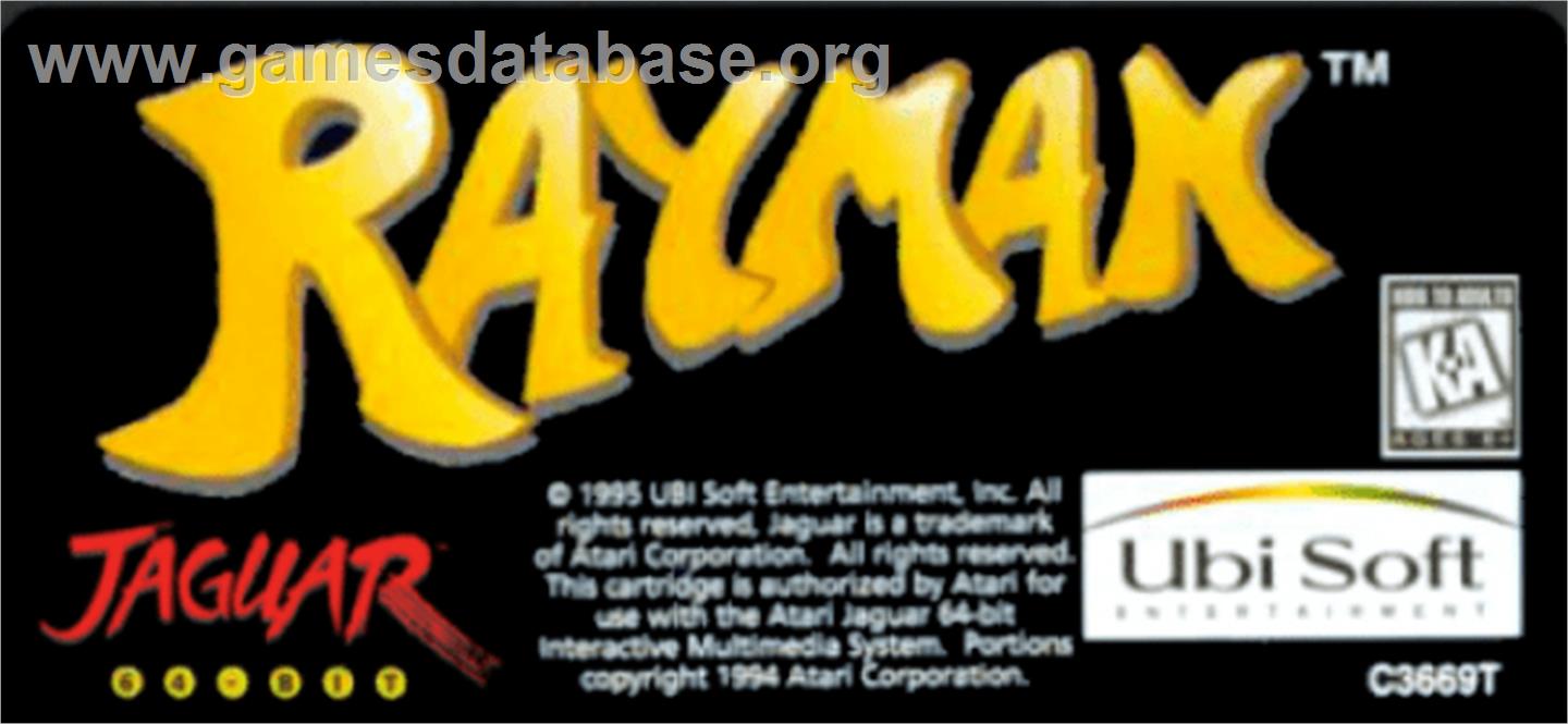 Rayman (Demo) - Atari Jaguar - Artwork - Cartridge Top