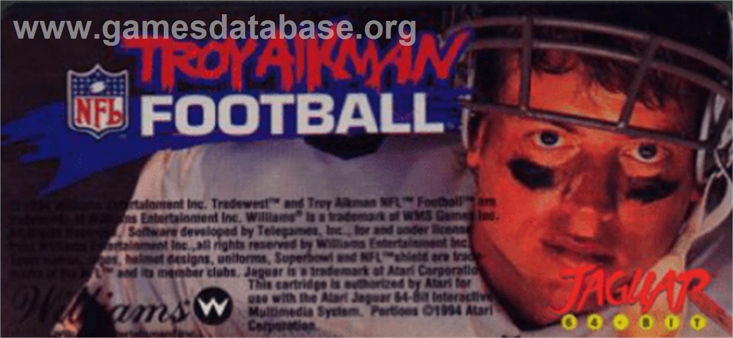 Troy Aikman Nfl Football - Atari Jaguar - Artwork - Cartridge Top