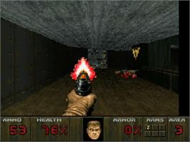 In game image of Doom on the Atari Jaguar.