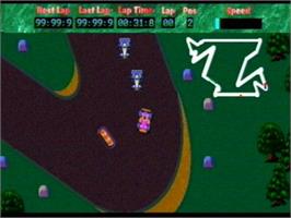 In game image of SlamRacer (Demo) on the Atari Jaguar.