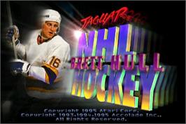 Title screen of Brett Hull NHL Hockey on the Atari Jaguar.