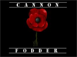 Title screen of Cannon Fodder on the Atari Jaguar.