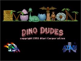 Title screen of Evolution: Dino Dudes on the Atari Jaguar.