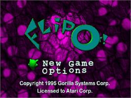 Title screen of FlipOut on the Atari Jaguar.