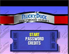 Title screen of Plucky Duck in Hollywood Hijinks on the Atari Jaguar.