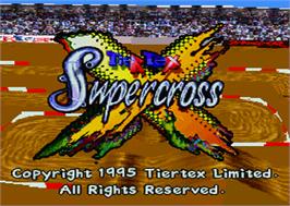 Title screen of Supercross 3d on the Atari Jaguar.
