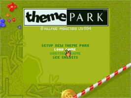 Title screen of Theme Park on the Atari Jaguar.