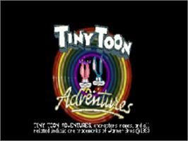 Title screen of Tiny Toon Adventures on the Atari Jaguar.