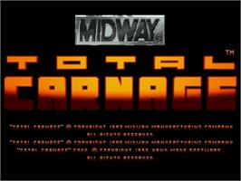 Title screen of Total Carnage on the Atari Jaguar.
