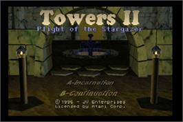 Title screen of Towers 2 - Plight Of The Stargazer on the Atari Jaguar.