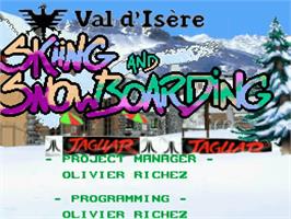 Title screen of Val D'isere Skiing And Snowboarding on the Atari Jaguar.