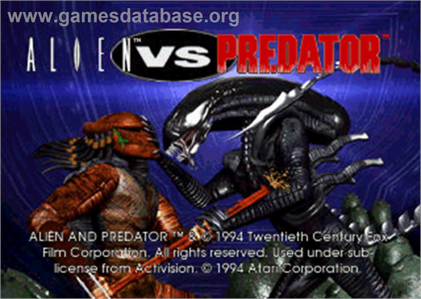 Aliens Versus Predator - Atari Jaguar - Artwork - Title Screen