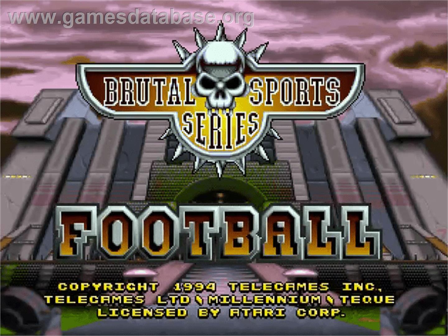 Brutal Sports Football - Atari Jaguar - Artwork - Title Screen