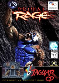 Box cover for Primal Rage on the Atari Jaguar CD.