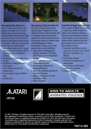 Box back cover for Blue Lightning on the Atari Jaguar CD.