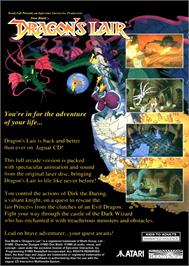 Box back cover for Dragon's Lair on the Atari Jaguar CD.