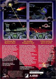 Box back cover for Hover Strike - Unconquered Lands on the Atari Jaguar CD.