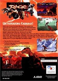 Box back cover for Primal Rage on the Atari Jaguar CD.