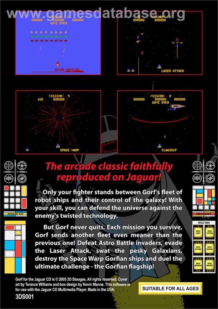 GORF Classic - Atari Jaguar CD - Artwork - Box Back