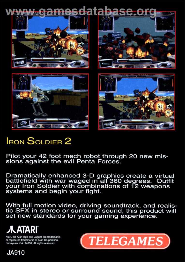 Iron Soldier 2 - Atari Jaguar CD - Artwork - Box Back