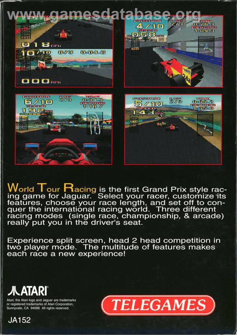 World Tour Racing - Atari Jaguar CD - Artwork - Box Back