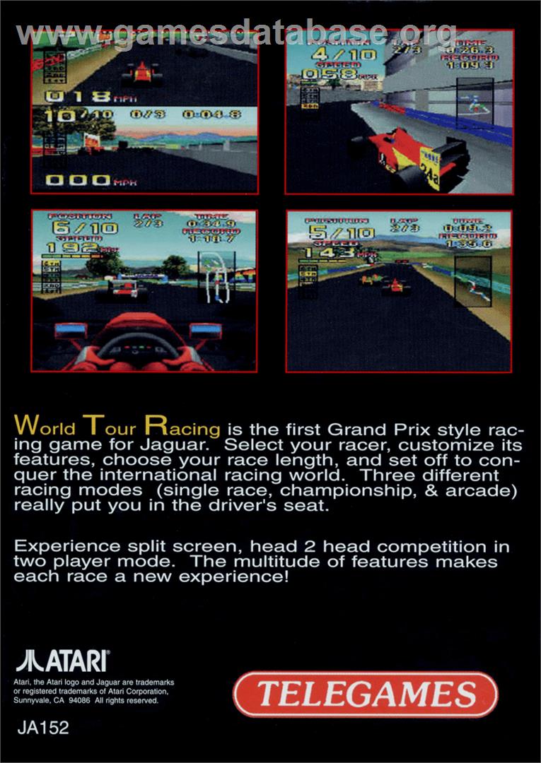 World Tour Racing - Atari Jaguar CD - Artwork - Box Back
