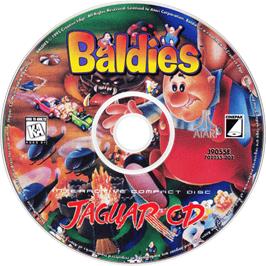 Artwork on the Disc for Baldies on the Atari Jaguar CD.