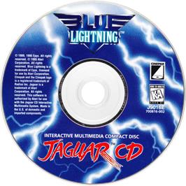 Artwork on the Disc for Blue Lightning on the Atari Jaguar CD.