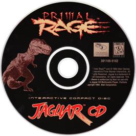 Artwork on the Disc for Primal Rage on the Atari Jaguar CD.