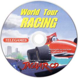 Artwork on the Disc for World Tour Racing on the Atari Jaguar CD.