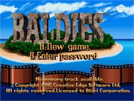 Title screen of Baldies on the Atari Jaguar CD.