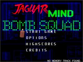 Title screen of JagMIND Bomb Squad on the Atari Jaguar CD.