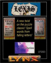 Box cover for Lexis on the Atari Lynx.