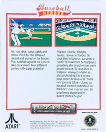 Box back cover for Baseball Heroes on the Atari Lynx.