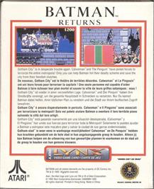 Box back cover for Batman Returns on the Atari Lynx.