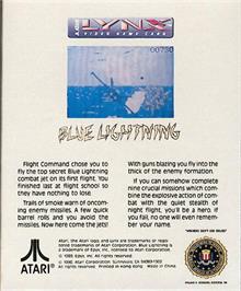 Box back cover for Blue Lightning on the Atari Lynx.
