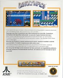 Box back cover for Dinolympics on the Atari Lynx.