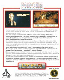 Box back cover for Dracula The Undead on the Atari Lynx.
