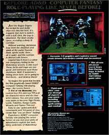 Box back cover for Eye Of The Beholder on the Atari Lynx.