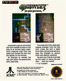 Box back cover for Gauntlet: The Third Encounter on the Atari Lynx.