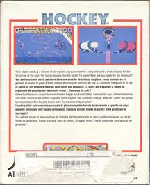 Box back cover for Hockey on the Atari Lynx.