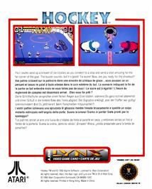 Box back cover for Hockey on the Atari Lynx.