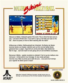 Box back cover for Malibu Bikini Volleyball on the Atari Lynx.
