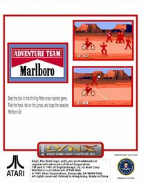 Box back cover for Marlboro Go! on the Atari Lynx.